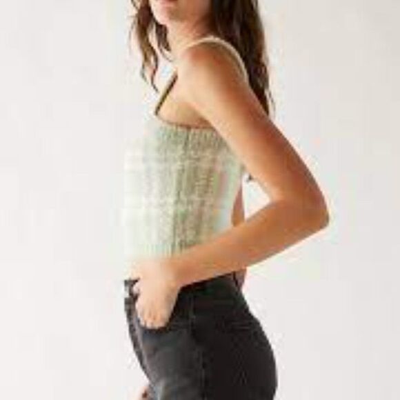 Pac Sun Kendall & Kylie Fuzzy Square Neck Tank Top - Size S NWT - Picture 2 of 16